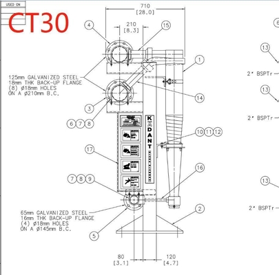 CT30 και CT60 Χάλυβα από ανοξείδωτο κεραμικό υδροκυκλώνα Υπηρεσία μεταπώλησης Ναι